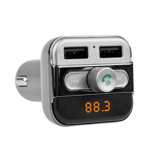 Onever Car Audio mp3 player FM transmitter wireless modulator Car Bluetooth Handsfree With Charger 3.4A Dual USB TF Slot black
