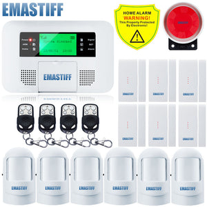 Free Shipping!Quad-band G4B GSM PSTN SIM Home security Alarm system Menu screen LCD Keyboard alarm English/Russian/Spanish Voice