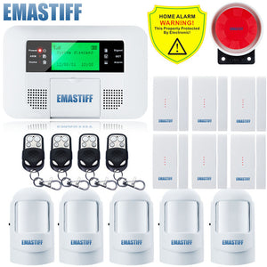 Free Shipping!Quad-band G4B GSM PSTN SIM Home security Alarm system Menu screen LCD Keyboard alarm English/Russian/Spanish Voice