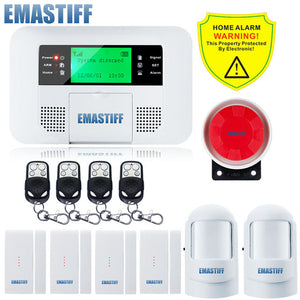 Free Shipping!Quad-band G4B GSM PSTN SIM Home security Alarm system Menu screen LCD Keyboard alarm English/Russian/Spanish Voice