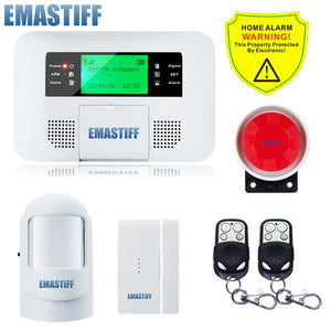 Free Shipping!Quad-band G4B GSM PSTN SIM Home security Alarm system Menu screen LCD Keyboard alarm English/Russian/Spanish Voice