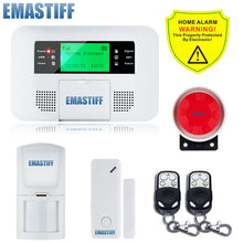 Free Shipping!Quad-band G4B GSM PSTN SIM Home security Alarm system Menu screen LCD Keyboard alarm English/Russian/Spanish Voice
