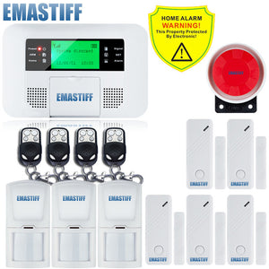 Free Shipping!Quad-band G4B GSM PSTN SIM Home security Alarm system Menu screen LCD Keyboard alarm English/Russian/Spanish Voice