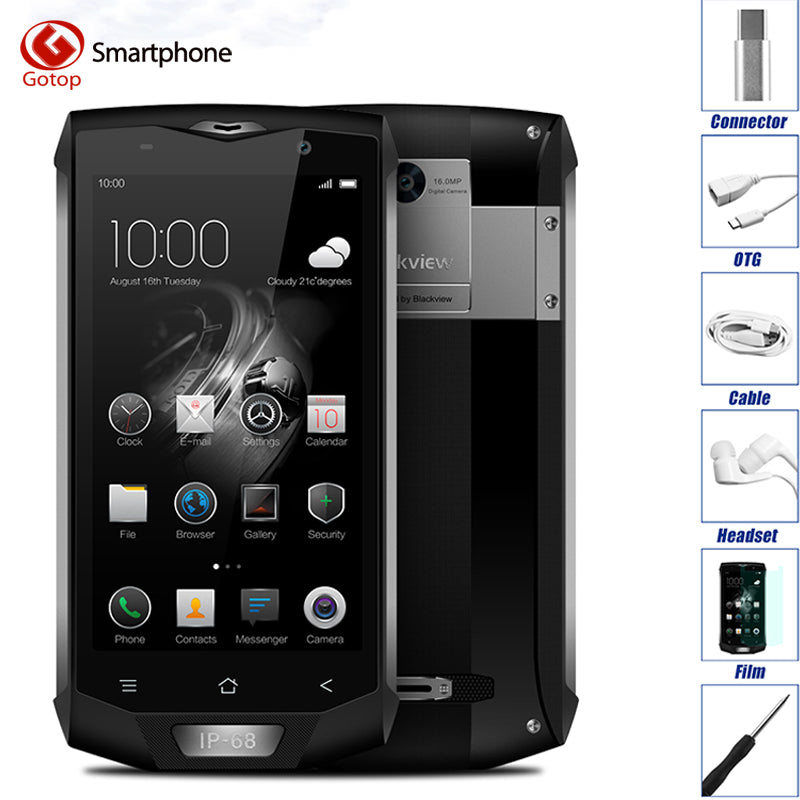 Original Blackview BV8000 Pro Waterproof Smartphone Android 7.0 MTK6757V Octa Core Cell Phone 6GB RAM 64GB ROM 4G Mobile Phone