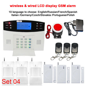 106 zone  LCD keyboard wired & wireless GSM alarm system home security set Voice Guide two way intercom free shipping
