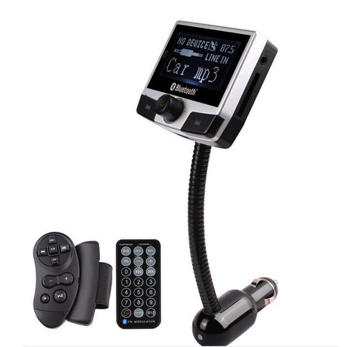 Bluetooth Car Kit FM Transmitter Audio with Remote Control Support SD Card For SmartPhone Handsfree calling car charger for HTC
