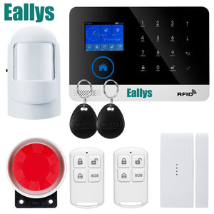 Wireless door sensor Home Security system alarm TFT Display Wired Siren Kit SIM SMS WIFI GSM burglar Alarm APP Remote Control