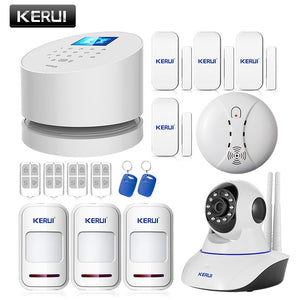 Android IOS app remote control WIFI GSM PSTN three-in-one alarm system high quality kerui gsm alarm system free shipping
