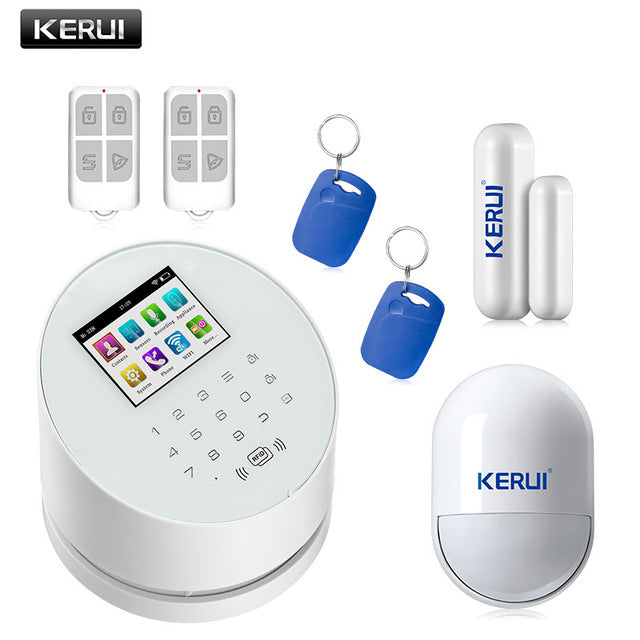 Android IOS app remote control WIFI GSM PSTN three-in-one alarm system high quality kerui gsm alarm system free shipping