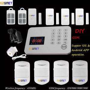 GZGMET Gsm Alarm Systems Door Security Perimeter Home Pir Sim Card  Rfid Control Panel Keypad Touch Kit Auto