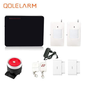 433 mhz quad band sms gsm alarm system smart home security anti-burglar alarm with water leakage sensor vibration pir alarm