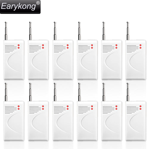 Free shipping white GSM Alarm System new 12pcs 433Mhz Wireless door magnetic vibration sensor Home Burglar Security Alarm System