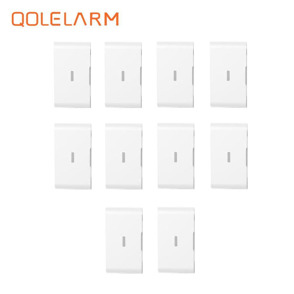 QOLELARM 10pcs 433MHz Wireless glass vibration sensor break detector with baterry for security home WiFi gsm alarm system
