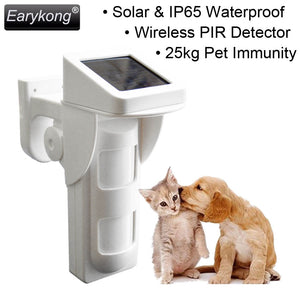 433MHz Solar Power Charge Infrared Detector, Pet Immunity Infrared Detector, Outdoor Waterproof. For Home Burglar Alarm Sysetm