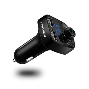 Onever Car FM Transmitter Modulator Bluetooth Car Kit MP3 Player SD TF Music Play Dual USB 4.1A Quick Charger Voltage Display