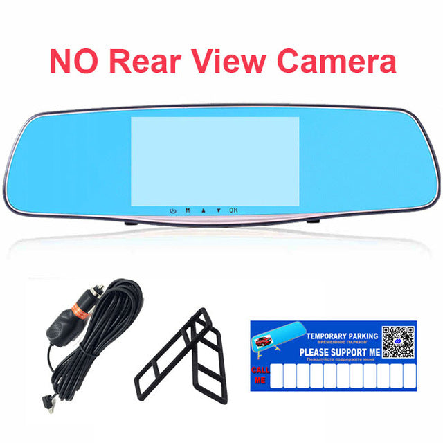 E-ACE 5.0 Inch Car DVR Mirror Full hd 1080P Rearview Mirror Camera With Dual Len Car Video Registrator Dash Camera Auto Dash Cam