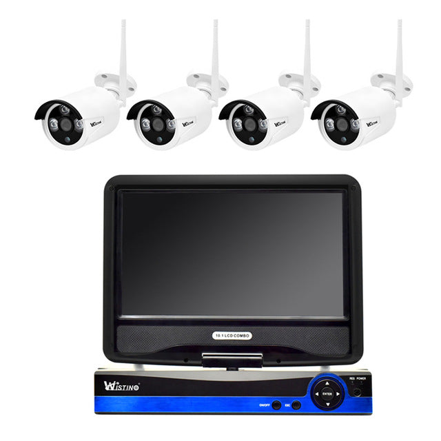 Wistino  HD 720P Security WIFI Kit NVR CCTV Camera System IP Cameras Wireless Surveillance Video Monitor Outdoor LCD Screen P2P